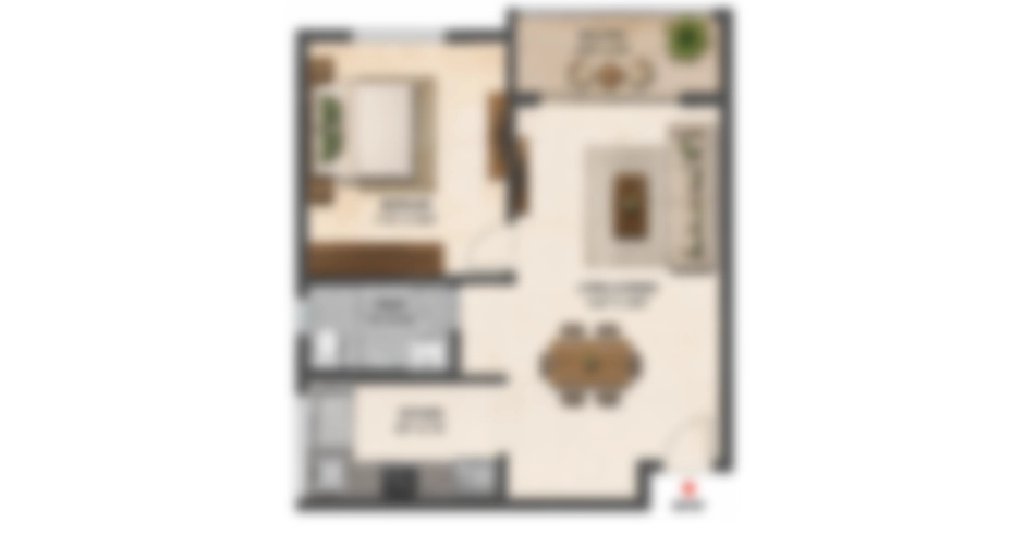 NewLaunch Vashi 1 BHK Floor Plan