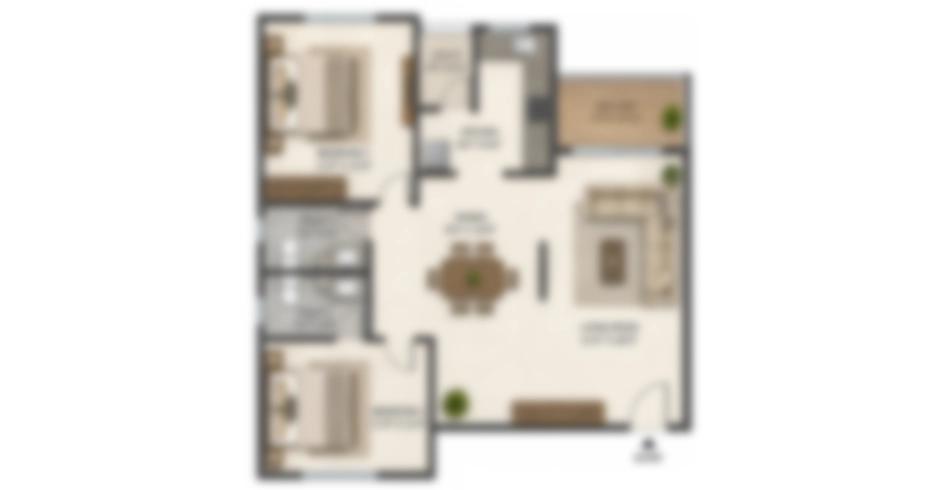 NewLaunch Vashi 2 BHK Floor Plan